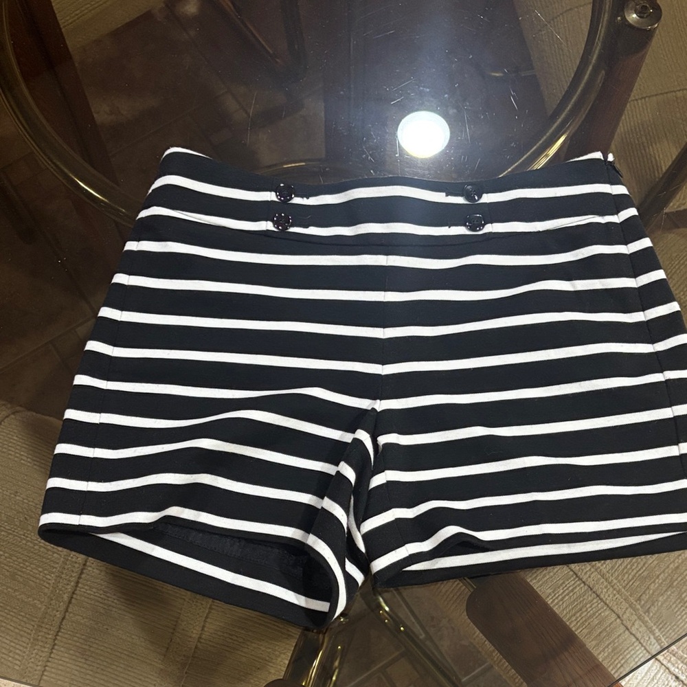 White House Black Market Nautical Striped High Waist Shorts